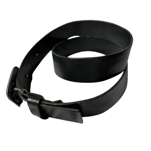 Genuine DIESEL Trapano Black Leather Belt With Silver Buckle For Men 36 - Picture 10 of 11